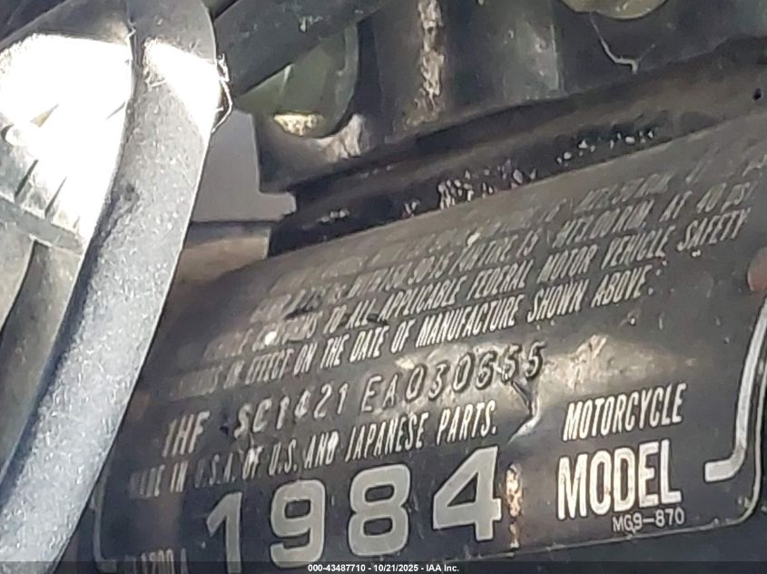 1984 Honda Gl1200 A VIN: 1HFSC1421EA030665 Lot: 43487710