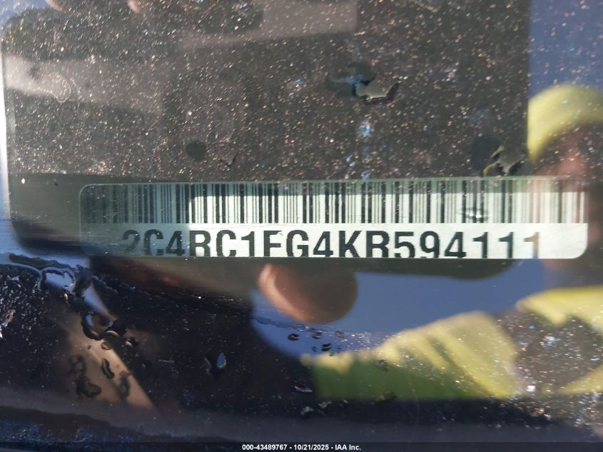 2019 Chrysler Pacifica Touring Plus VIN: 2C4RC1FG4KR594111 Lot: 43489767