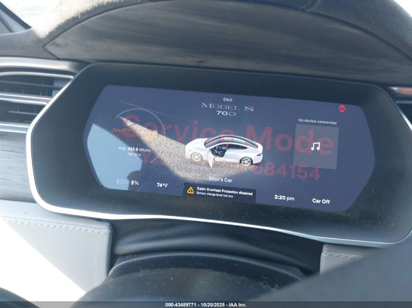2015 Tesla Model S 70D/85D/P85D VIN: 5YJSA1S2XFF084154 Lot: 43489771