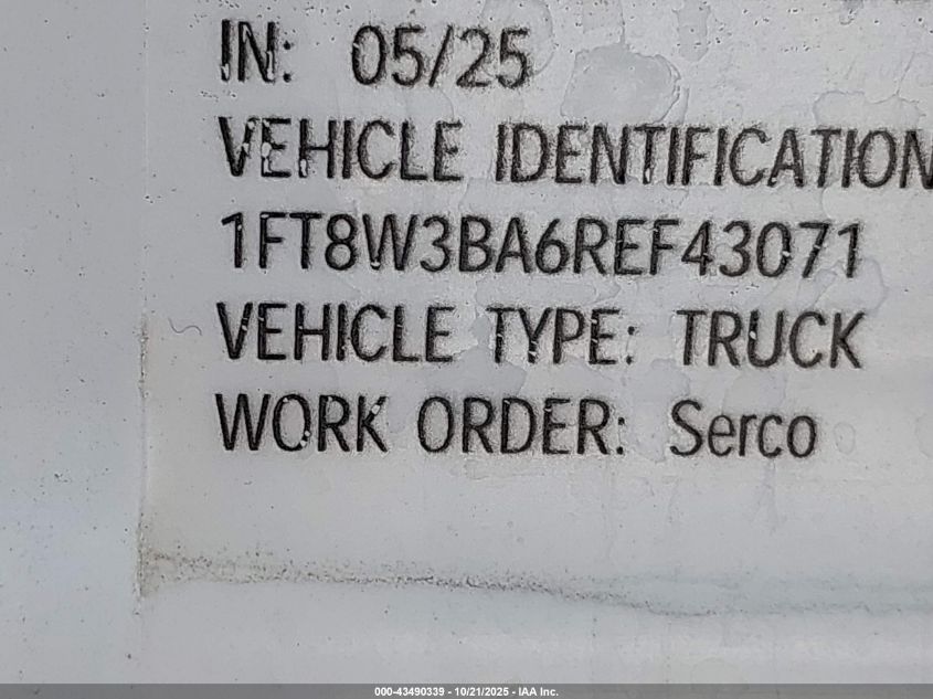 2024 Ford F-350 Xl VIN: 1FT8W3BA6REF43071 Lot: 43490339
