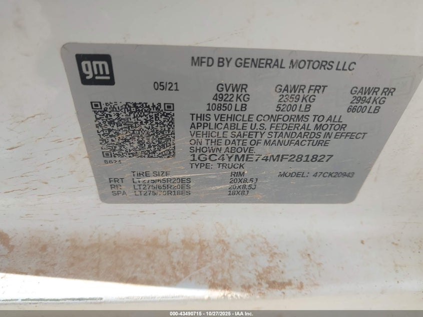 1GC4YME74MF281827 2021 CHEVROLET SILVERADO photo no. 9
