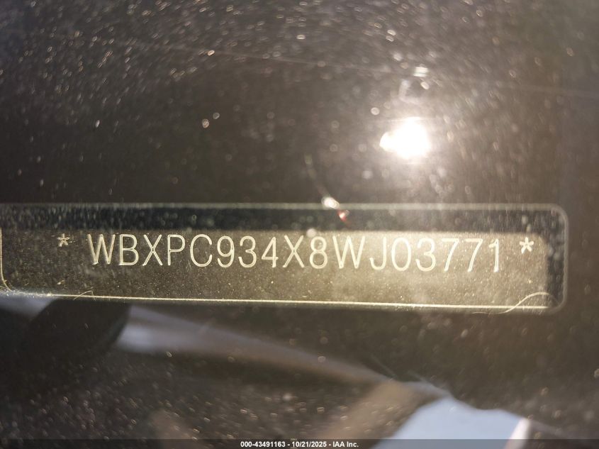 2008 BMW X3 3.0Si VIN: WBXPC934X8WJ03771 Lot: 43491163