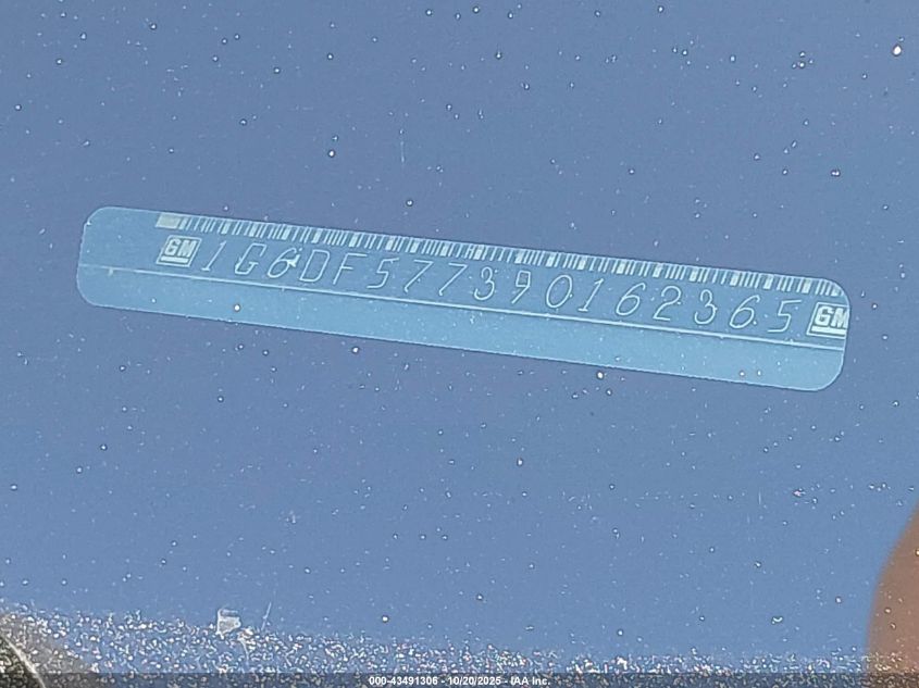 2009 Cadillac Cts Standard VIN: 1G6DF577390162365 Lot: 43491306