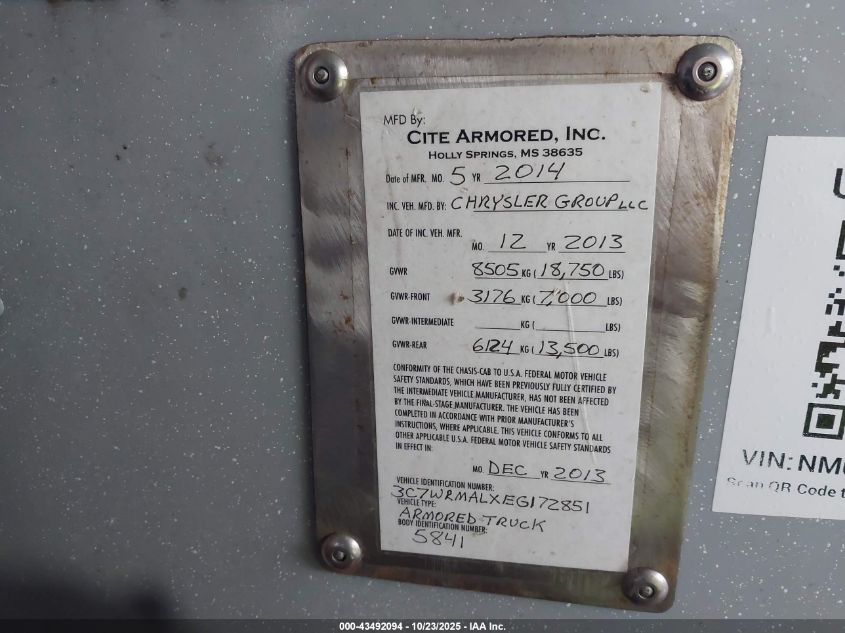 2014 Ram 5500 Chassis Tradesman/Slt VIN: 3C7WRMALXEG172851 Lot: 43492094