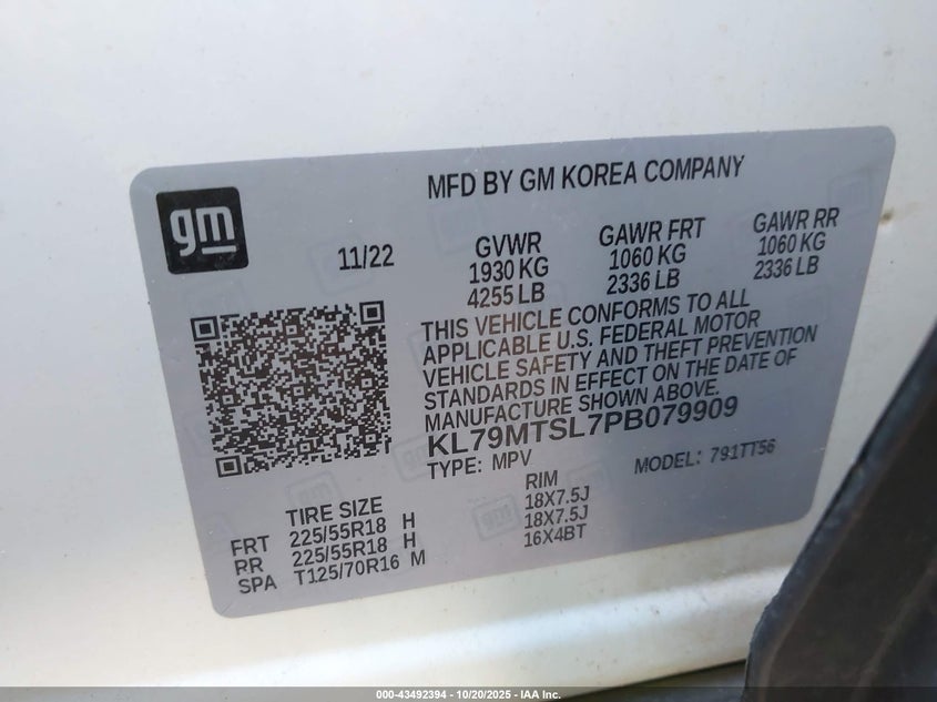 2023 CHEVROLET TRAILBLAZER FWD RS KL79MTSL7PB079909