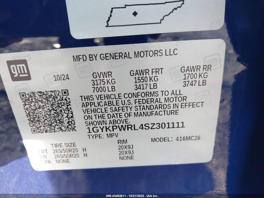 2025 CADILLAC LYRIQ SPORT 2 RWD 1GYKPWRL4SZ301111