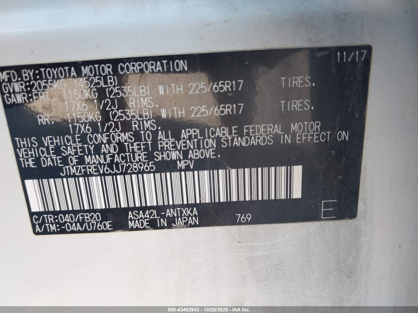 2018 TOYOTA RAV4 LE JTMZFREV6JJ728965