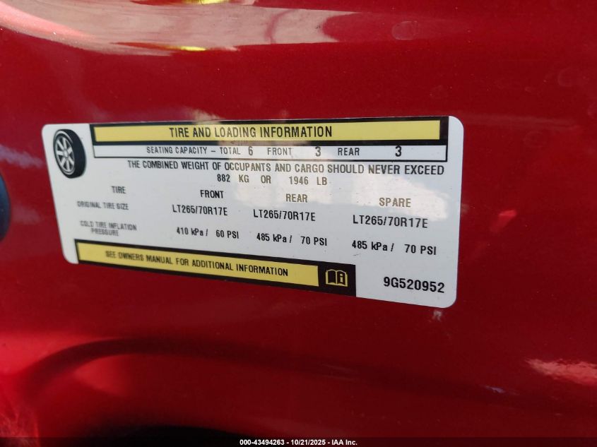 2009 Dodge Ram 2500 Slt VIN: 3D7KS28L79G520952 Lot: 43494263