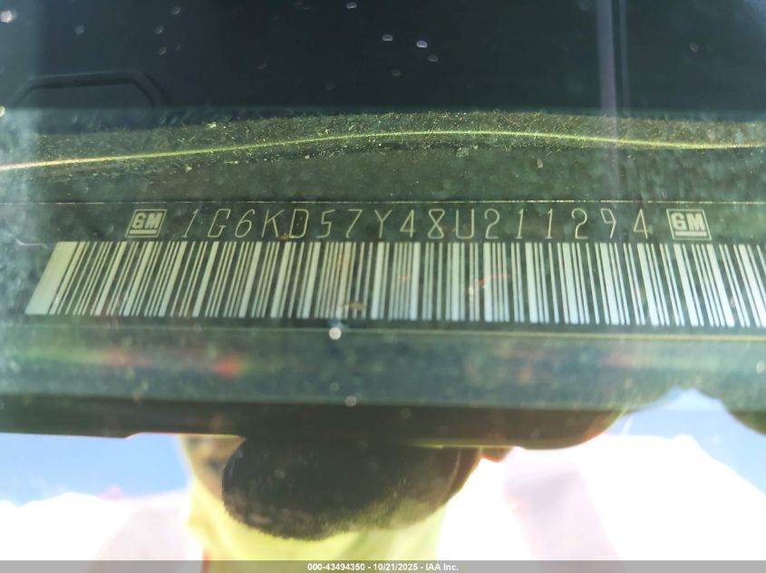 2008 Cadillac Dts 1Sd VIN: 1G6KD57Y48U211294 Lot: 43494350