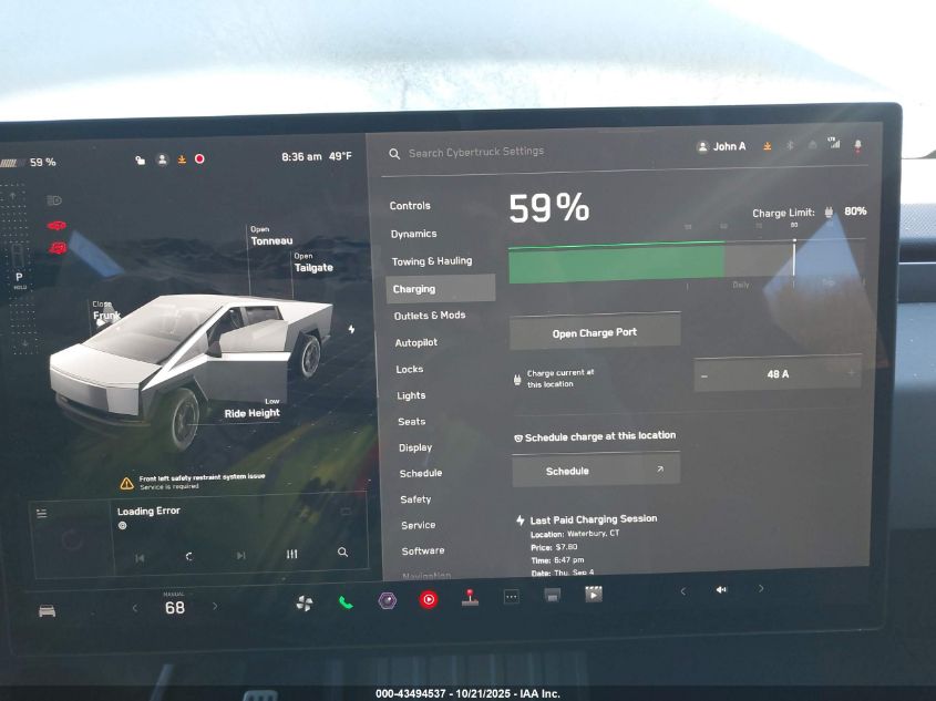 2025 Tesla Cybertruck All-Wheel Drive VIN: 7G2CEHED8SA066996 Lot: 43494537