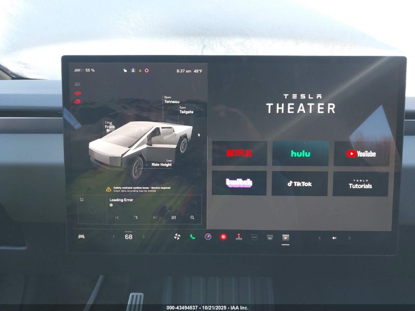 2025 Tesla Cybertruck All-Wheel Drive VIN: 7G2CEHED8SA066996 Lot: 43494537