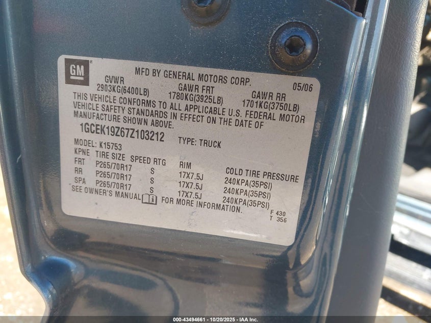 1GCEK19Z67Z103212 2007 CHEVROLET SILVERADO photo no. 9