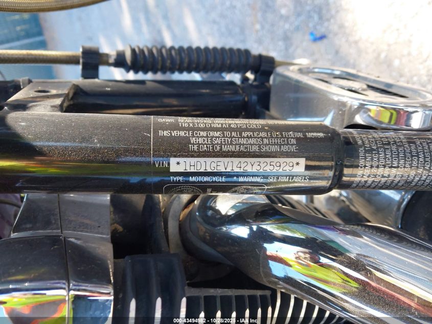 2002 Harley-Davidson Fxdwg VIN: 1HD1GEV142Y325929 Lot: 43494982