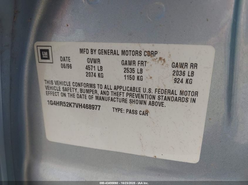 1997 Buick Lesabre Limited VIN: 1G4HR52K7VH468977 Lot: 43495060