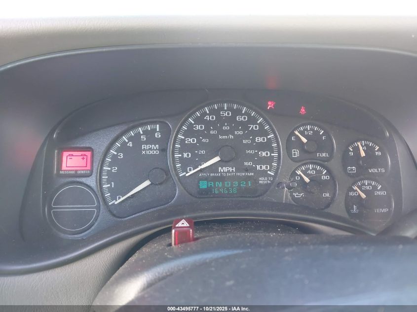 2001 Chevrolet Tahoe Lt VIN: 1GNEK13T01R222120 Lot: 43495777