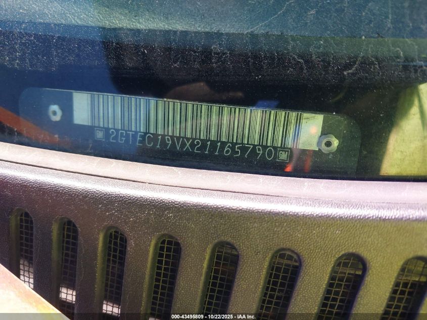 2002 GMC Sierra 1500 Sle VIN: 2GTEC19VX21165790 Lot: 43495809