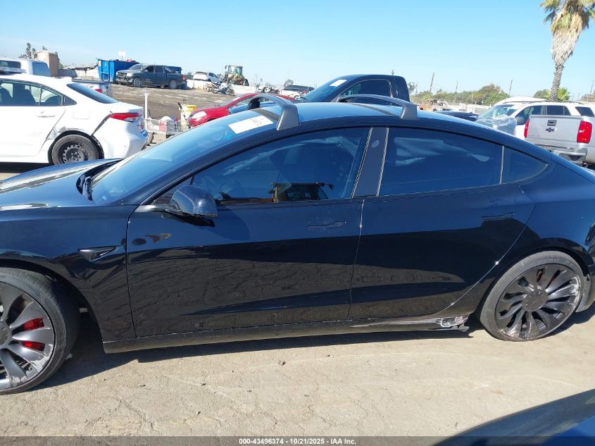 2022 Tesla Model 3 Performance Dual Motor All-Wheel Drive VIN: 5YJ3E1EC3NF354496 Lot: 43496374