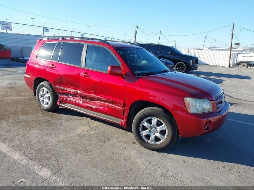 2003 TOYOTA HIGHLANDER Red VIN: JTEHF21A830147459
