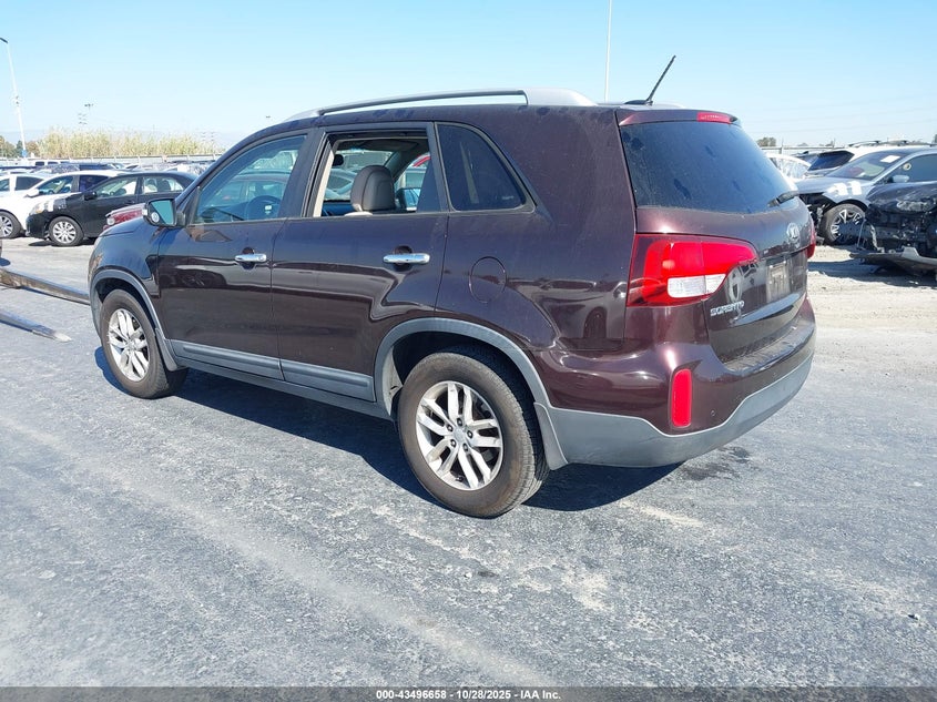 Vin: 5xykt3a64eg443273, lot: 43991617, kia sorento lx 20143