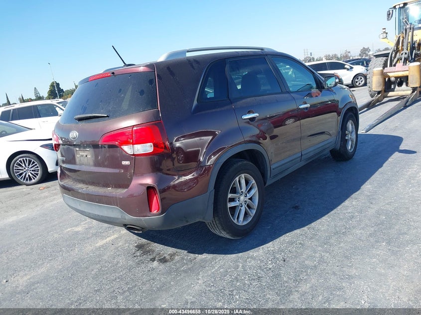 Vin: 5xykt3a64eg443273, lot: 43991617, kia sorento lx 20144