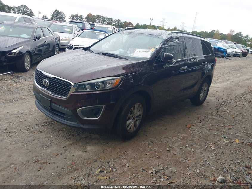 Vin: 5xypg4a37gg028487, lot: 43993471, kia sorento 2.4l lx 20162