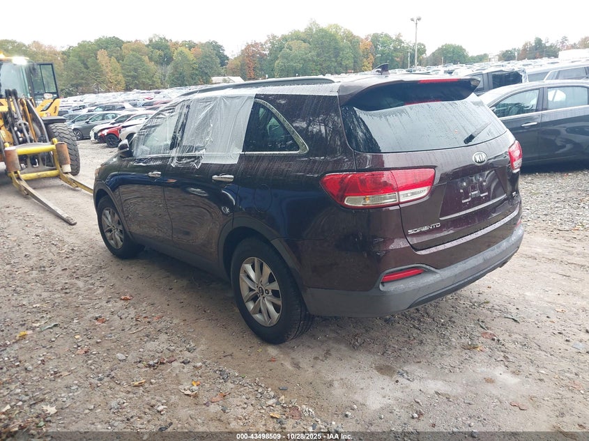 Vin: 5xypg4a37gg028487, lot: 43993471, kia sorento 2.4l lx 20163