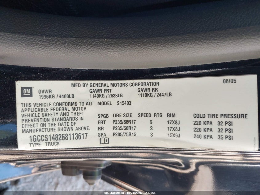 1GCCS148268113617 2006 CHEVROLET COLORADO photo no. 9