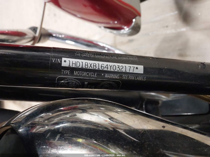 2004 Harley-Davidson Flstfi VIN: 1HD1BXB164Y032177 Lot: 43501166
