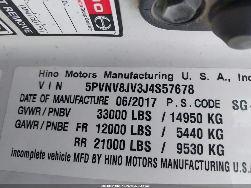 5PVNV8JV3J4S57678 2018   photo no. 8