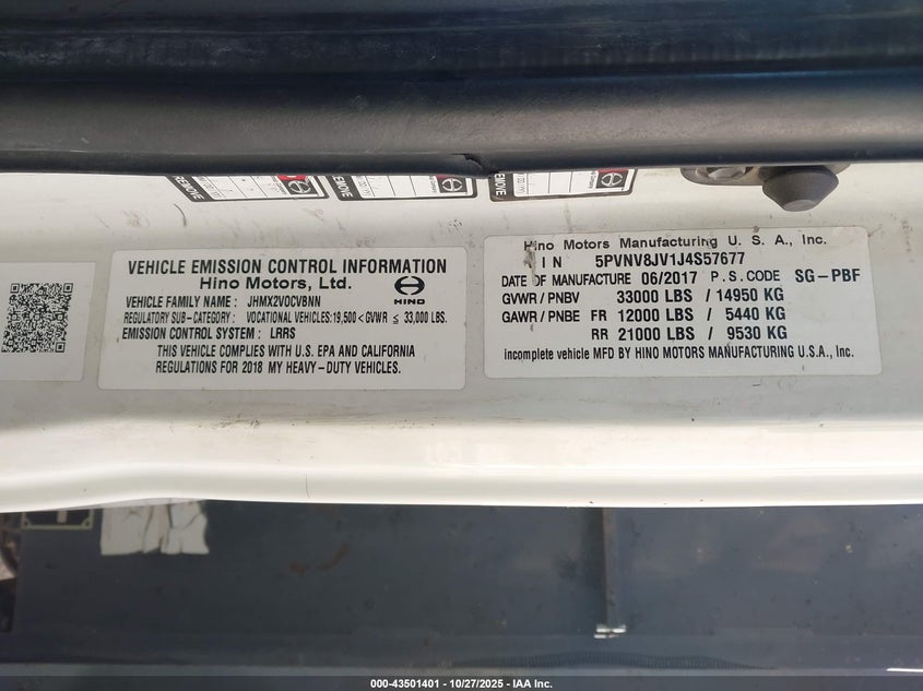 5PVNV8JV1J4S57677 2018   photo no. 8