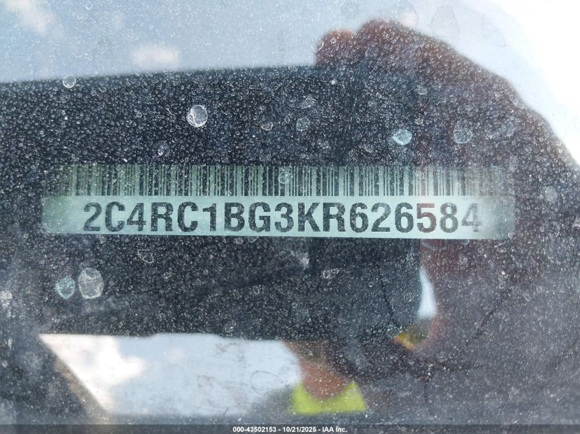 2019 Chrysler Pacifica Touring L VIN: 2C4RC1BG3KR626584 Lot: 43502153