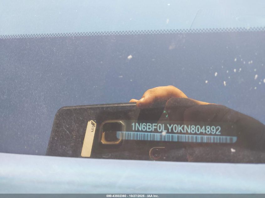 2019 Nissan Nv Cargo Nv2500 Hd S V6 VIN: 1N6BF0LY0KN804892 Lot: 43502360