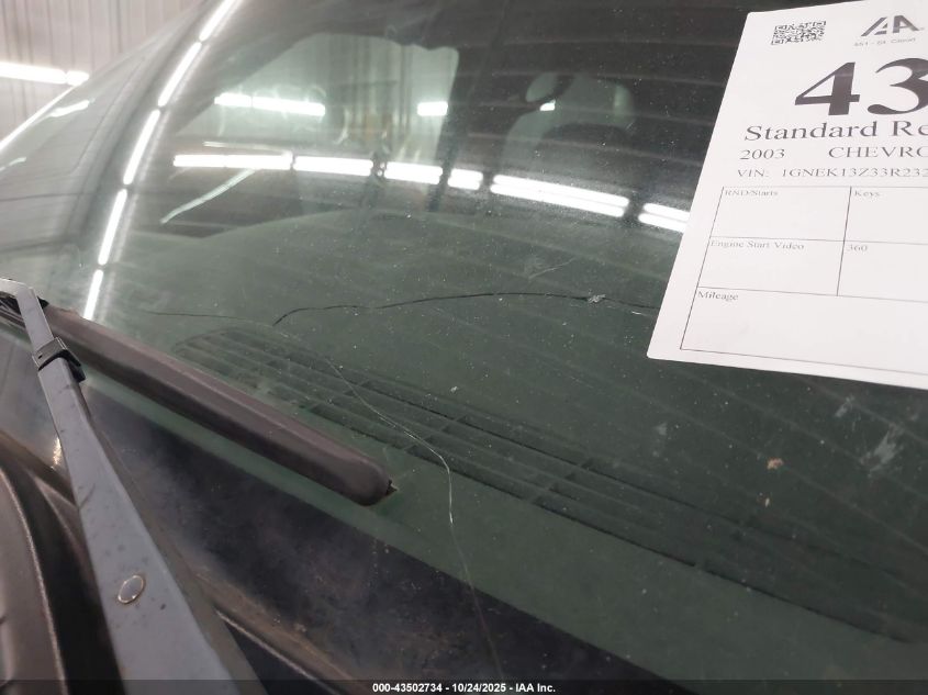 2003 Chevrolet Tahoe Lt VIN: 1GNEK13Z33R232826 Lot: 43502734