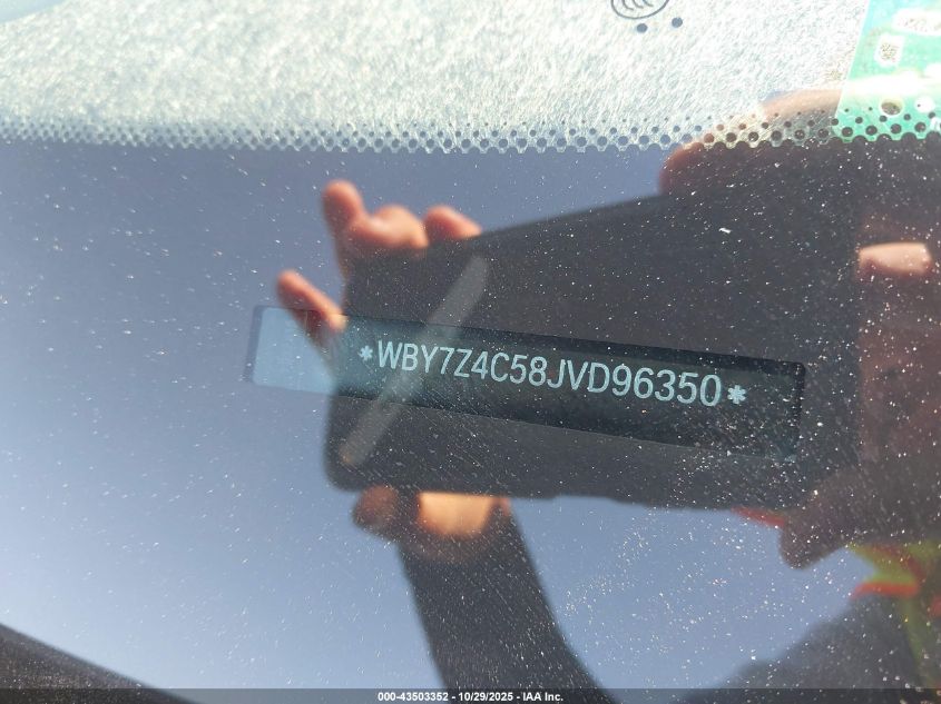 2018 BMW I3 94Ah W/Range Extender VIN: WBY7Z4C58JVD96350 Lot: 43503352