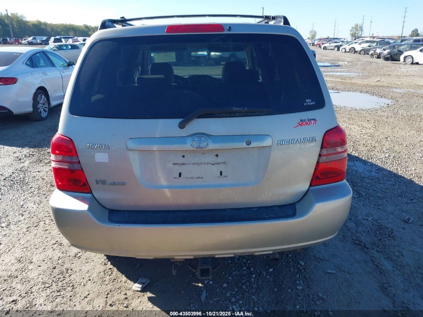 2003 Toyota Highlander V6 VIN: JTEHF21A530107081 Lot: 43503996