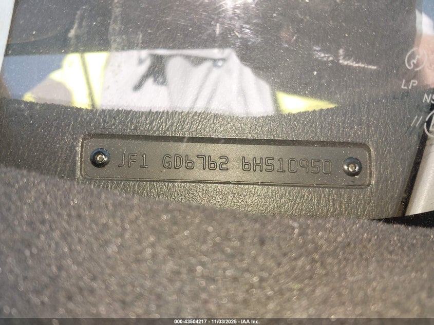 2006 Subaru Impreza 2.5I VIN: JF1GD67626H510950 Lot: 43504217