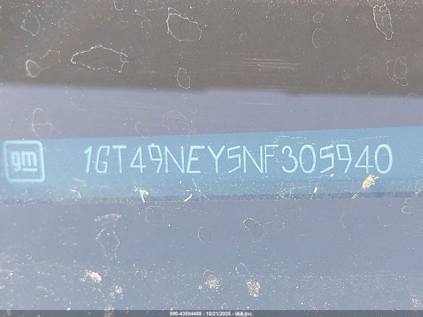 2022 GMC Sierra 2500Hd 4Wd Standard Bed Slt VIN: 1GT49NEY5NF305940 Lot: 43504488