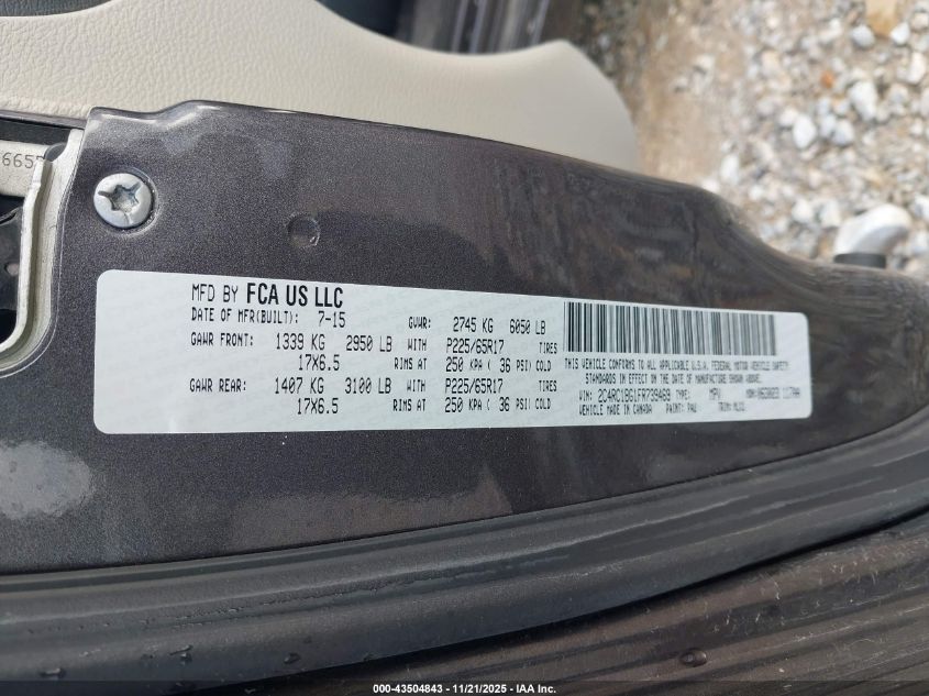 2015 Chrysler Town & Country Touring VIN: 2C4RC1BG1FR739469 Lot: 43504843