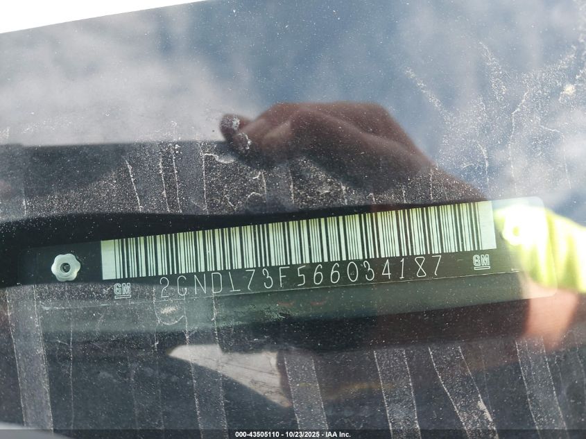 2006 Chevrolet Equinox Lt VIN: 2CNDL73F566034187 Lot: 43505110