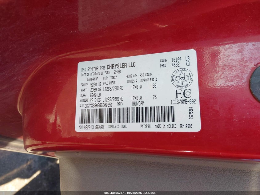 3D7MX38A98G200951 2008 DODGE RAM photo no. 8
