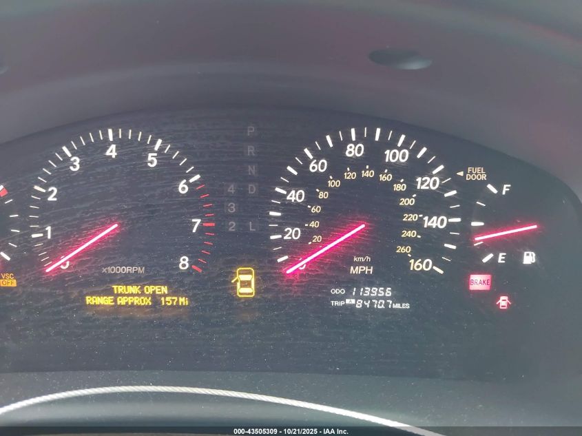 2001 Lexus Ls 430 VIN: JTHBN30F210040662 Lot: 43505309