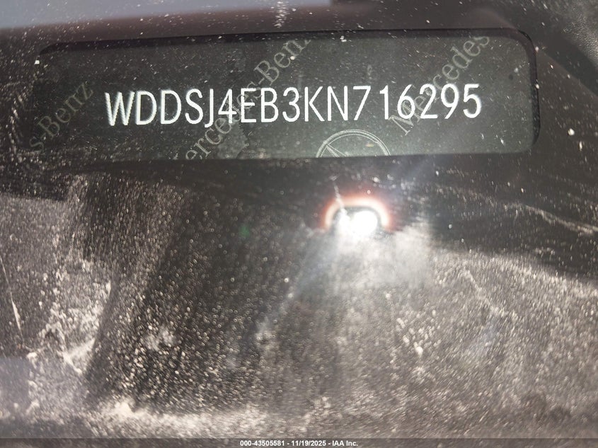 2019 Mercedes-Benz Cla 250 VIN: WDDSJ4EB3KN716295 Lot: 43505581
