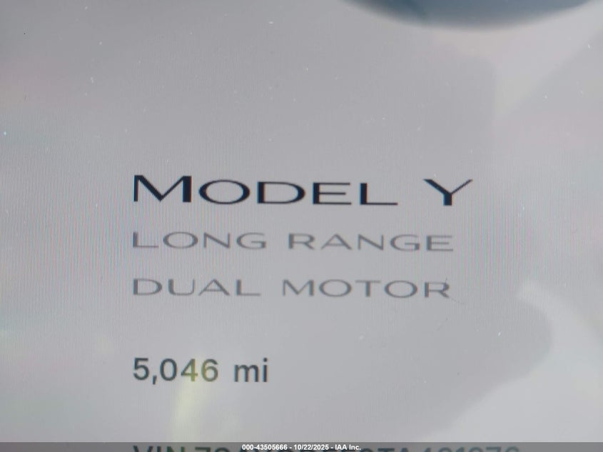 2026 Tesla Model Y Long Range Dual Motor All-Wheel Drive/Long Range Launch Series VIN: 7SAYGDEE9TA461276 Lot: 43505666