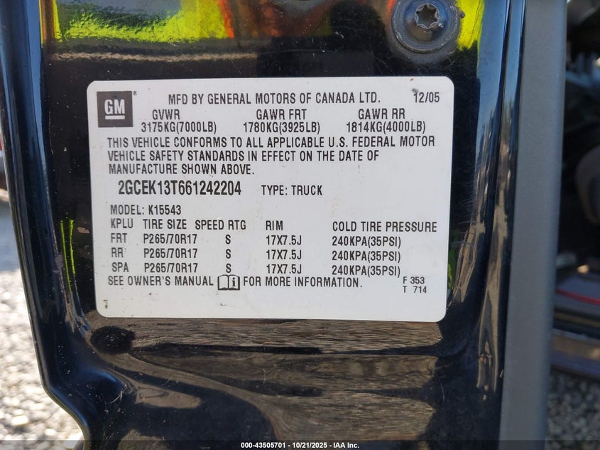2GCEK13T661242204 2006 CHEVROLET SILVERADO photo no. 9