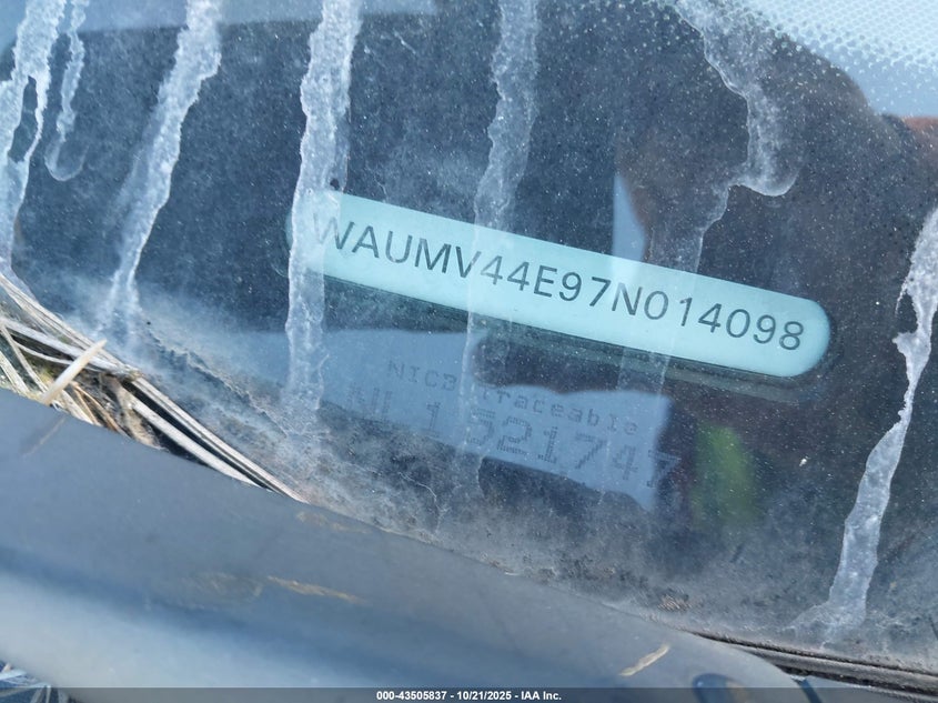 2007 Audi A8 L 4.2 VIN: WAUMV44E97N014098 Lot: 43505837