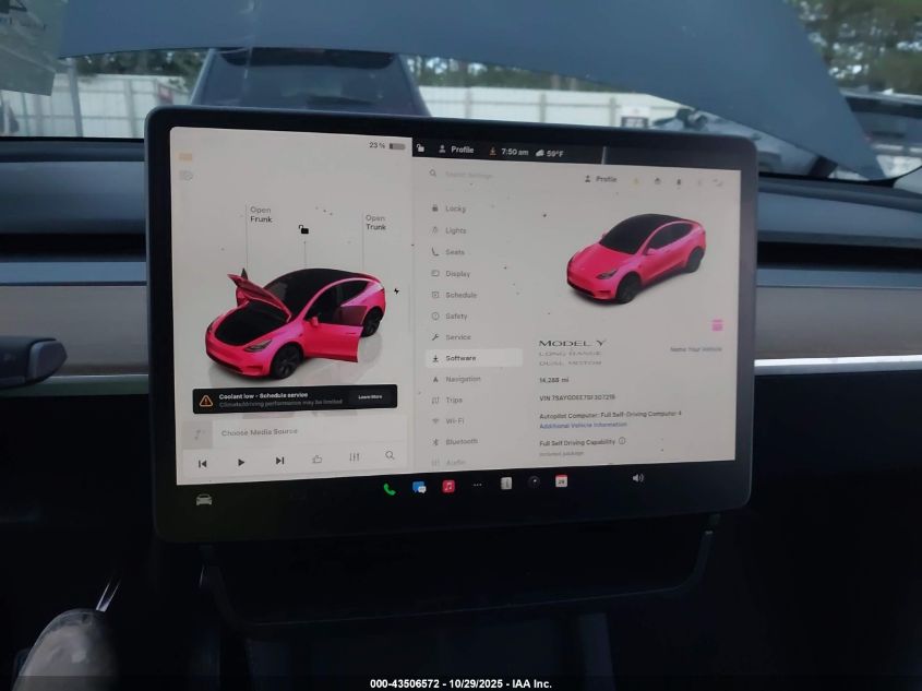 2025 Tesla Model Y Long Range Dual Motor All-Wheel Drive VIN: 7SAYGDEE7SF307215 Lot: 43506572