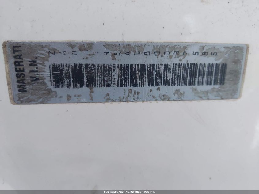 2008 Maserati Granturismo VIN: ZAMGJ45A180037585 Lot: 43506782