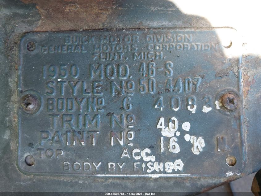 1954 Buick Special VIN: I5969904 Lot: 43506784