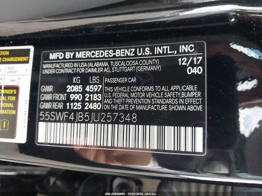 2018 MERCEDES-BENZ C 300 55SWF4JB5JU257348