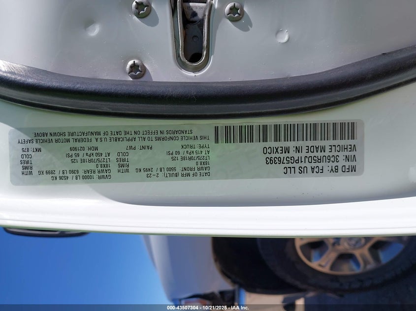 2023 RAM 2500 BIG HORN  4X4 6'4 BOX 3C6UR5DJ1PG576393